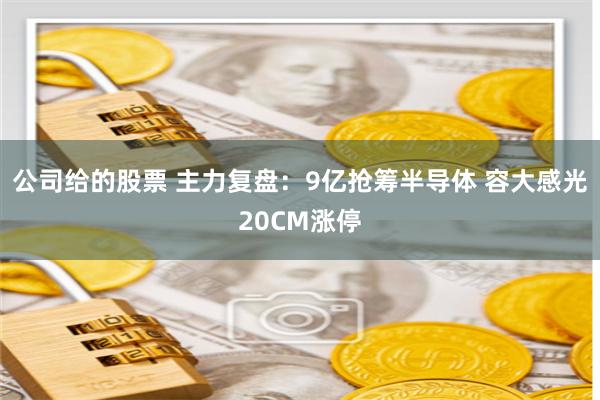 公司给的股票 主力复盘：9亿抢筹半导体 容大感光20CM涨停
